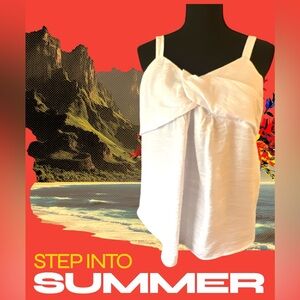 Simply Vera Vera Wang White Ruffled Sleeveless Camisole